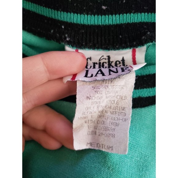 80s Green and Black Grew Neck Sweatshirt - Picture 4 of 4